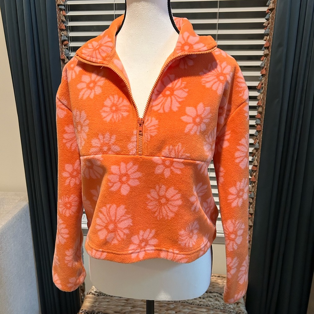 Billabong Orange Daisy Fleece Hoodie